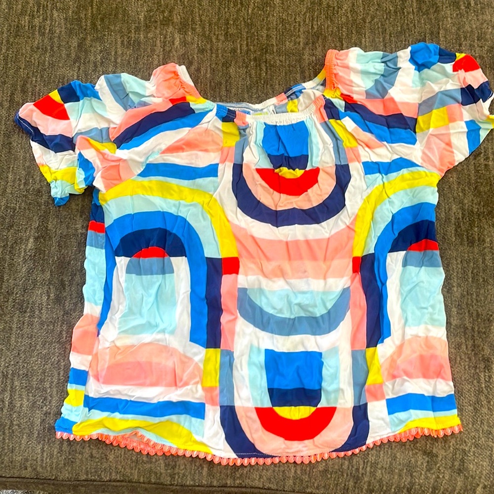 Neon rainbow colors blouse. Large in kids 10-12
